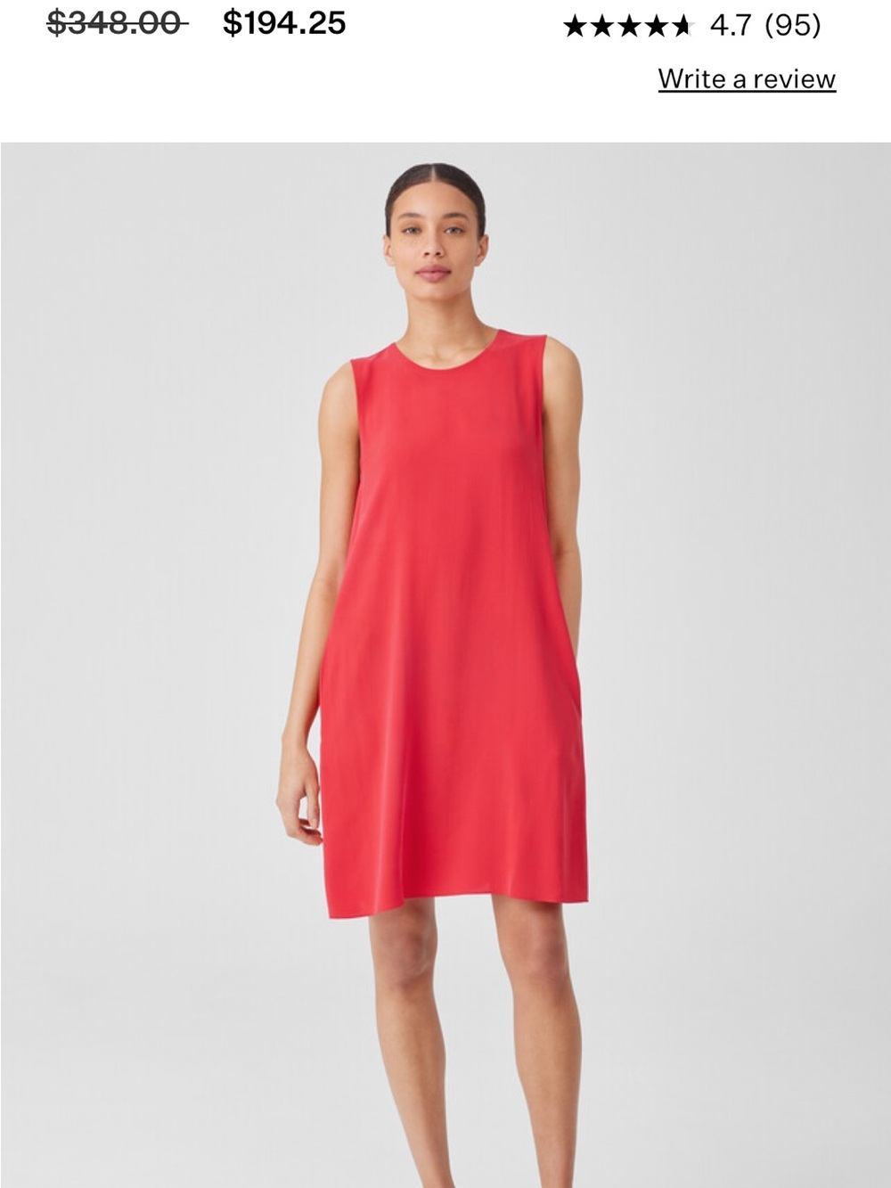 Eileen Fisher Sleeveless A-Line Dress In Red